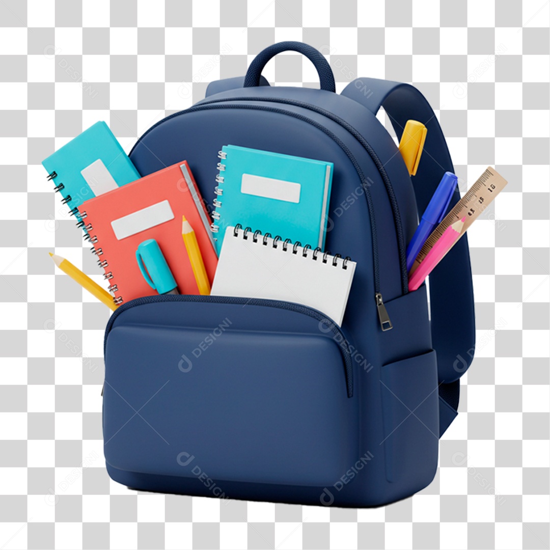 Bolsa Escolar PNG Transparente