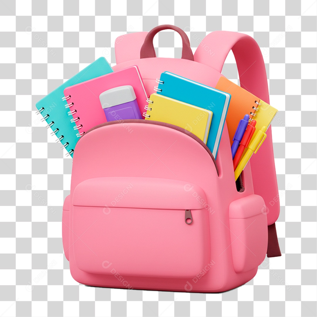 Bolsa Escolar PNG Transparente