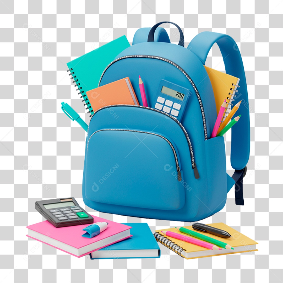 Bolsa Escolar PNG Transparente