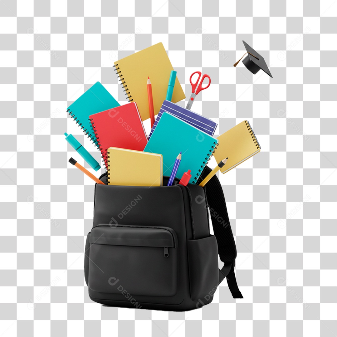 Bolsa Escolar PNG Transparente