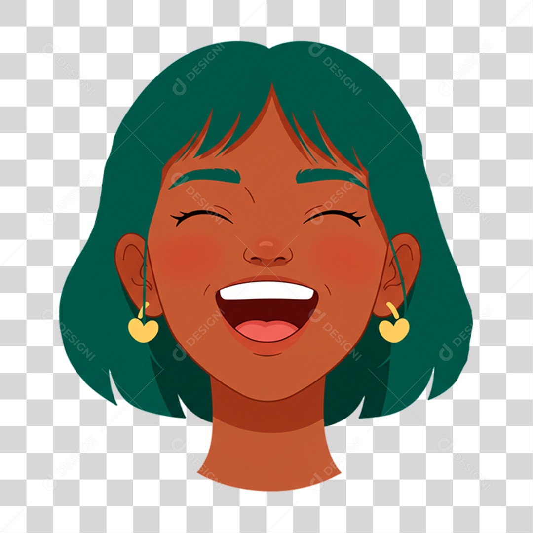 Caricatura Mulher Feliz PNG Transparente