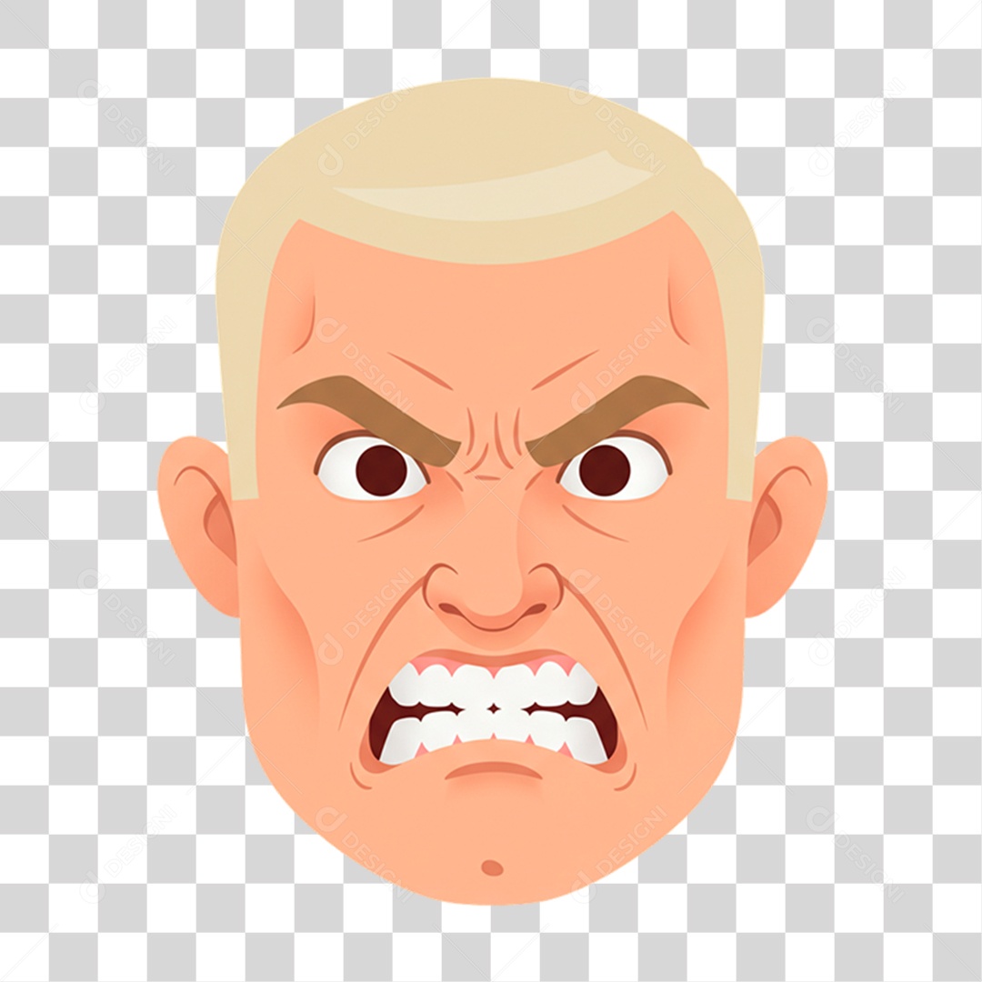 Caricatura Homem Zangado PNG Transparente