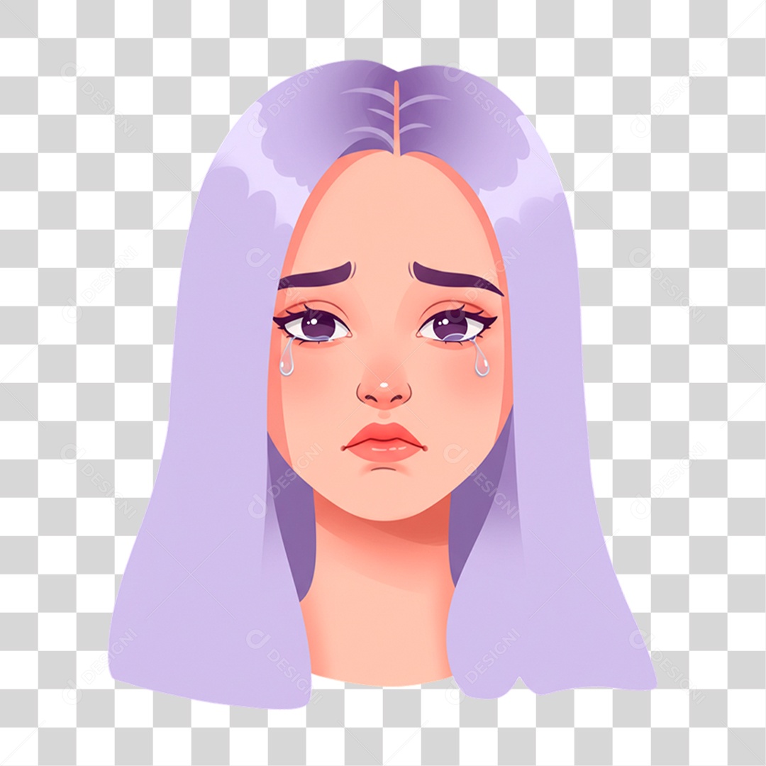Caricatura Mulher Triste PNG Transparente