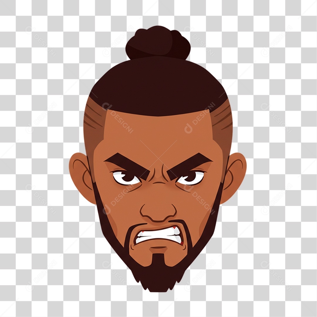 Caricatura Homem Zangado PNG Transparente
