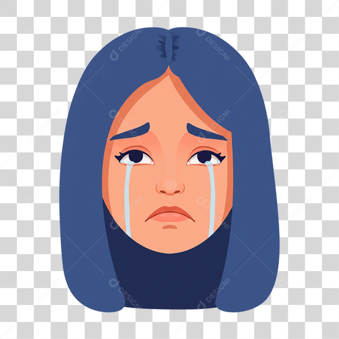 Caricatura Mulher Triste PNG Transparente