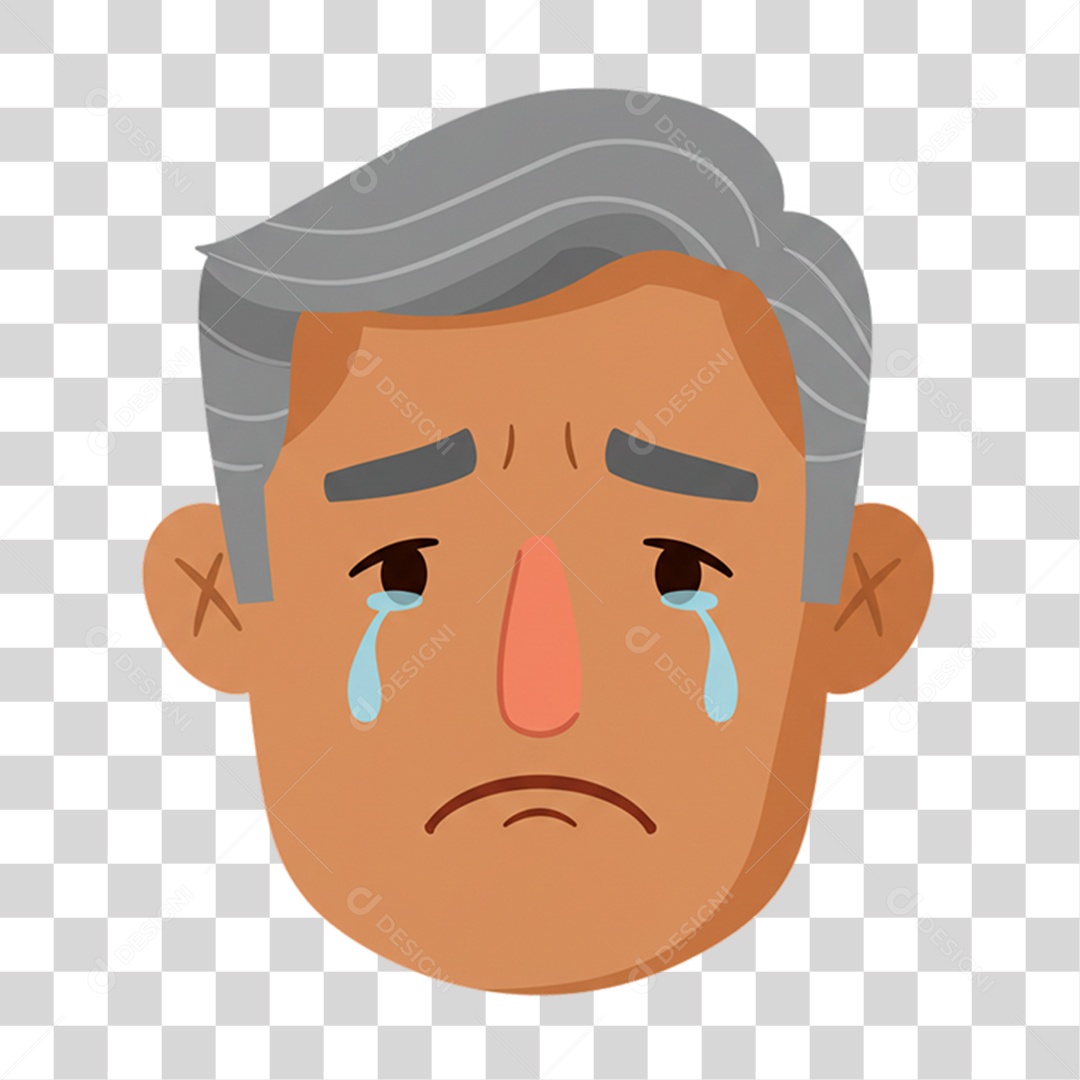 Caricatura Homem Triste PNG Transparente