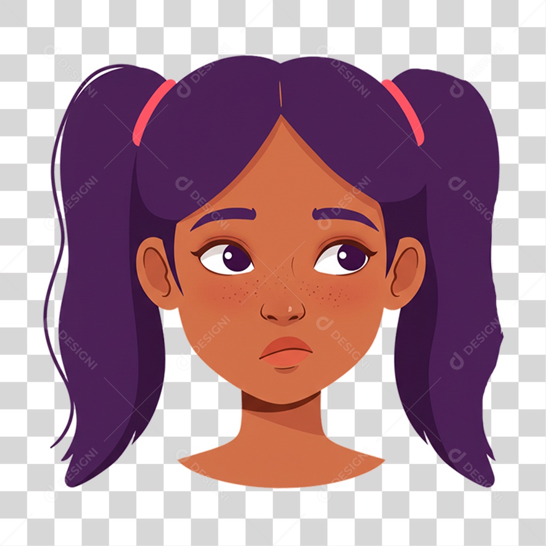 Caricatura Mulher Seria PNG Transparente