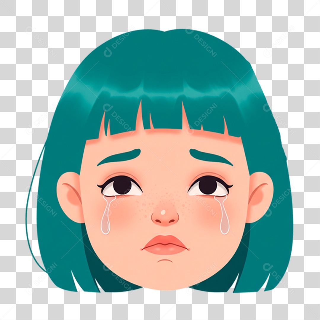 Caricatura Mulher Triste PNG Transparente