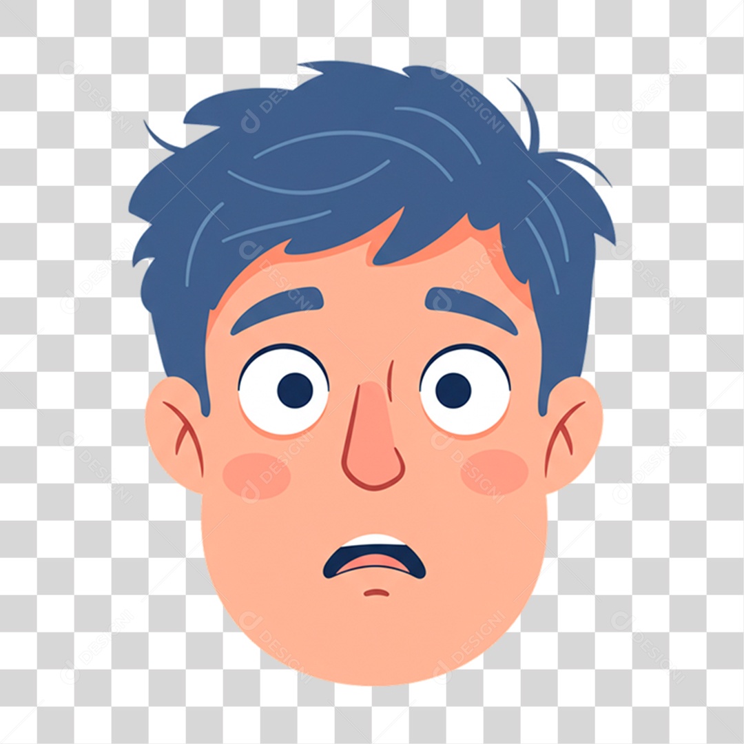 Caricatura Homem Assustado PNG Transparente
