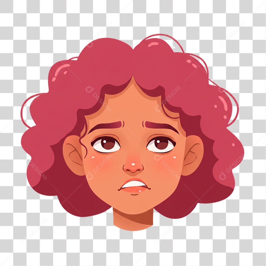 Caricatura Mulher com Tedio PNG Transparente