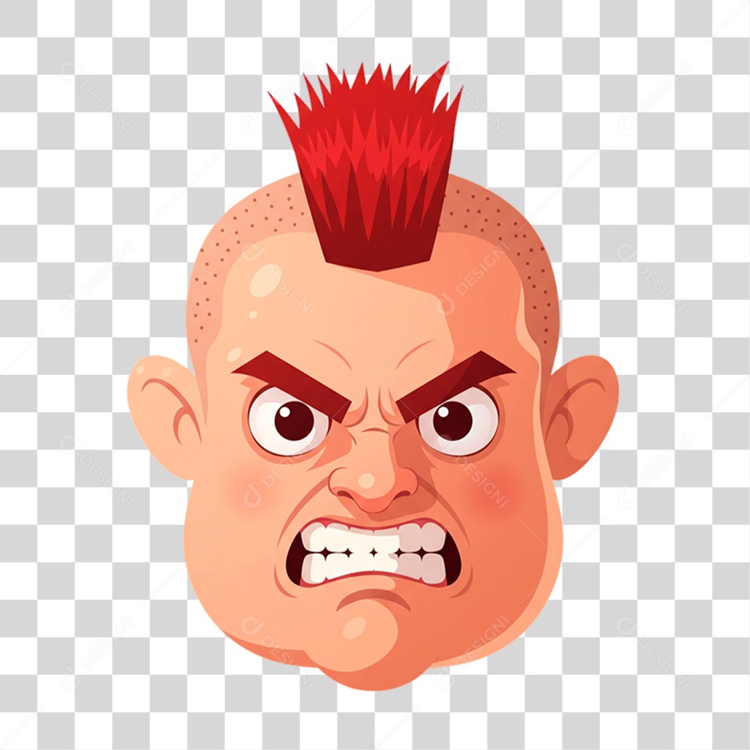 Caricatura Homem Zangado PNG Transparente