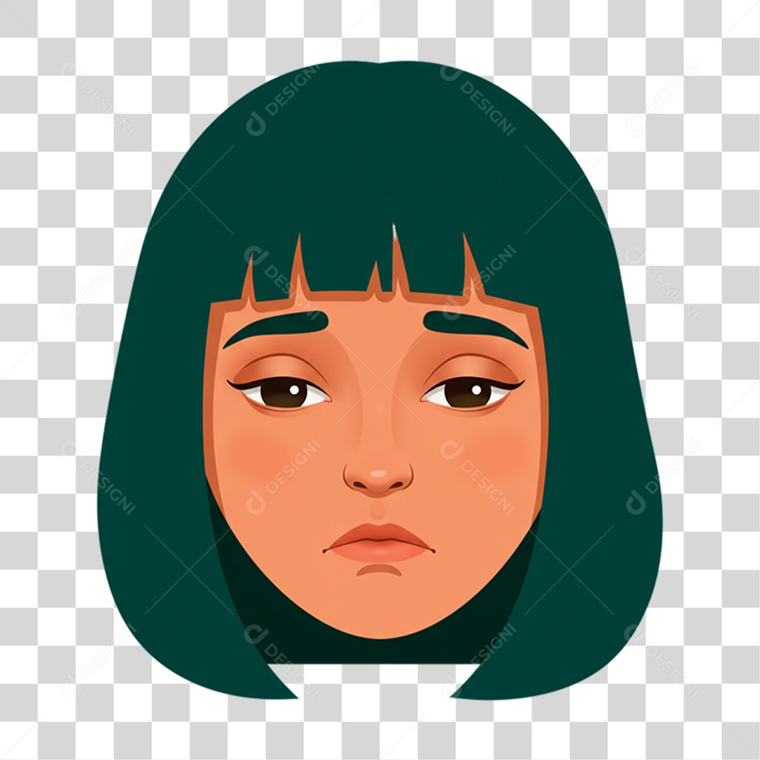 Caricatura Mulher Triste PNG Transparente