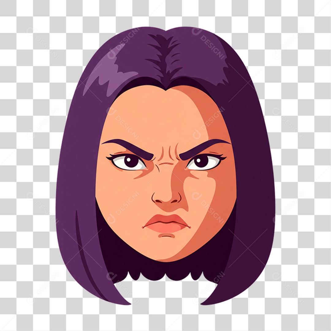 Caricatura Mulher Zangada PNG Transparente