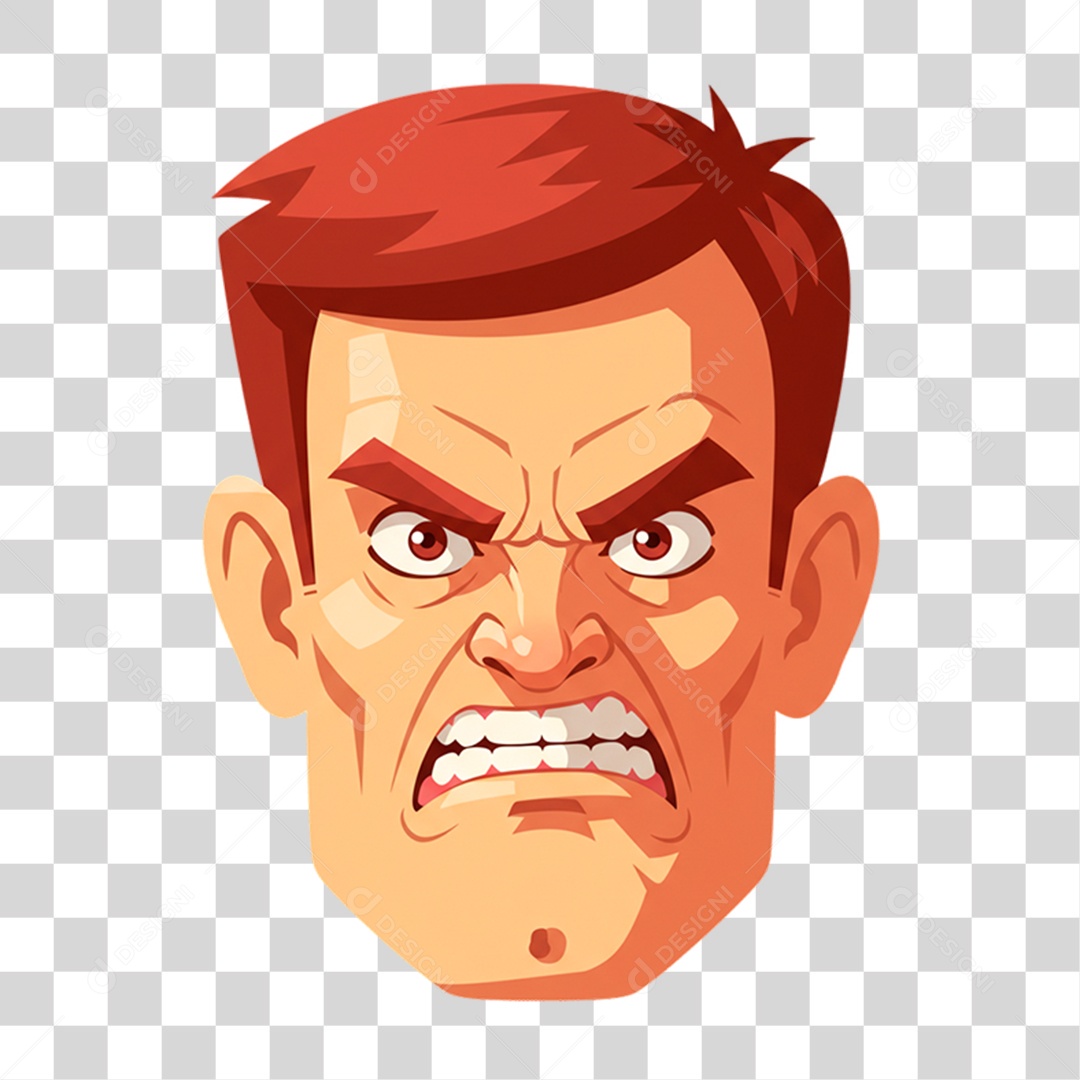 Caricatura Homem Zangado PNG Transparente