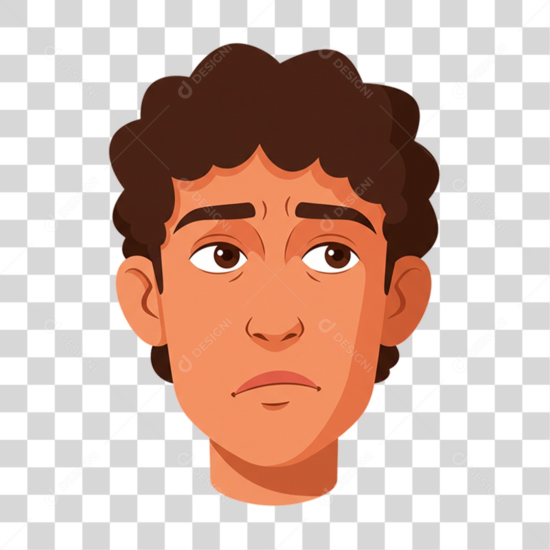 Caricatura Homem com Tedio PNG Transparente