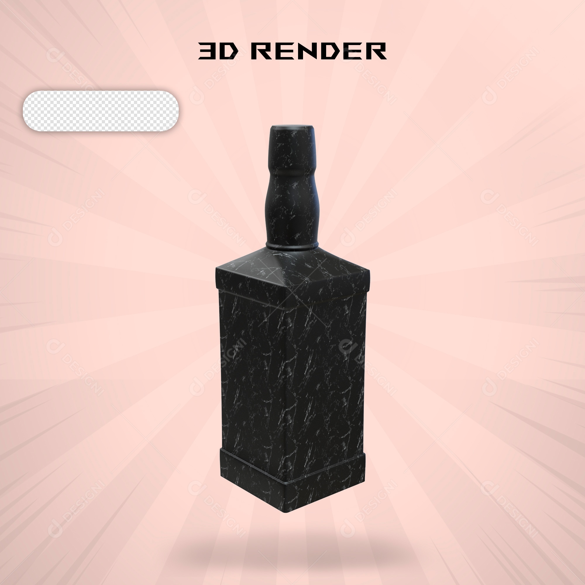 Elemento 3D Garrafa de Whisky Para Composição PSD