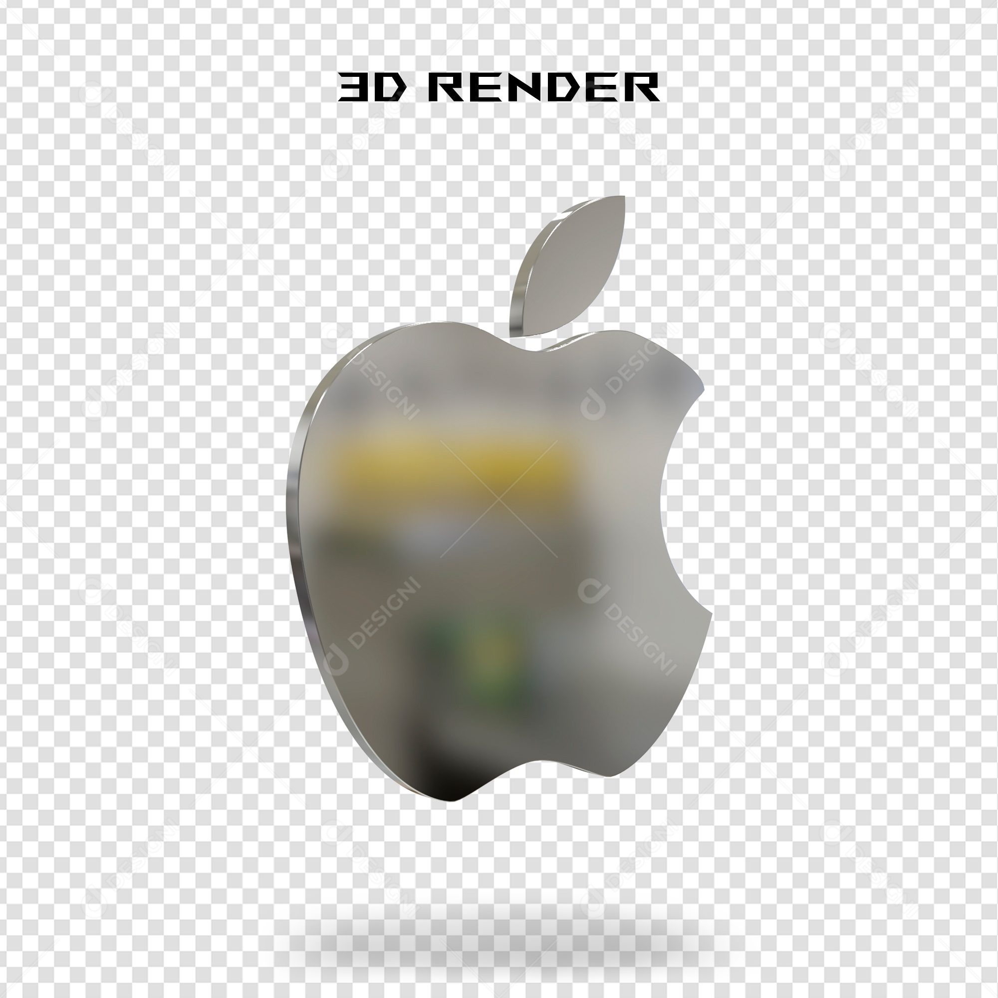 Elemento 3D Logotipo da Apple Para Composição PSD