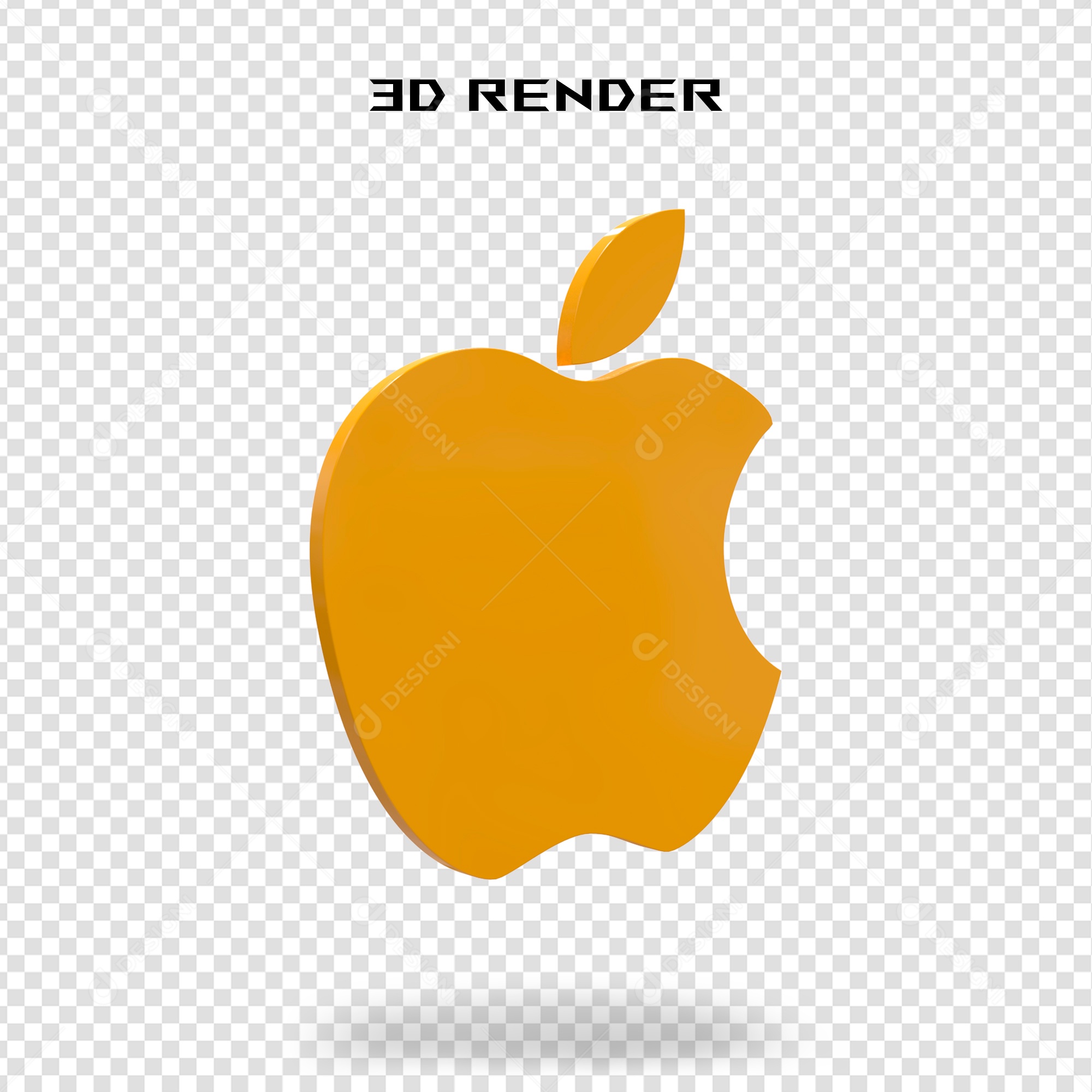 Elemento 3D Logotipo da Apple Para Composição PSD