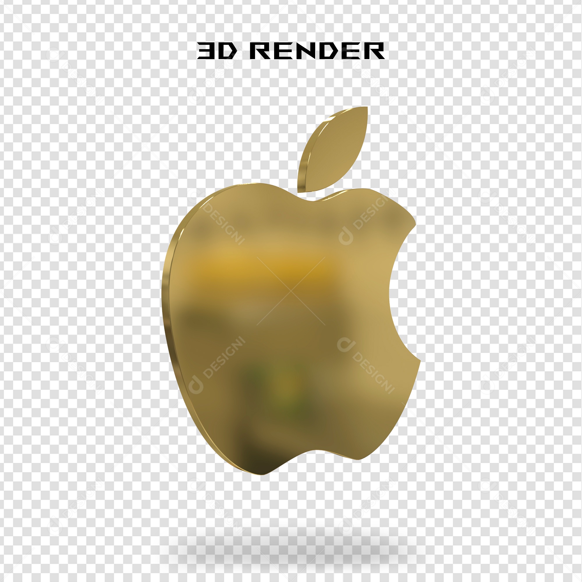 Elemento 3D Logotipo da Apple Para Composição PSD
