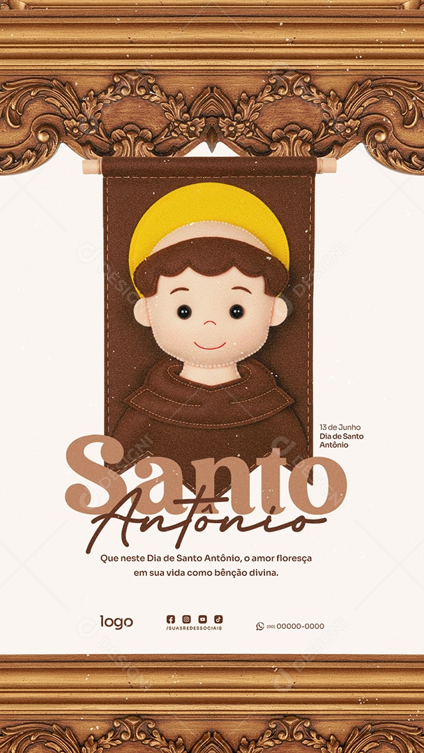 Story Dia de Santo Antônio 13 de Junho Social Media PSD Editável