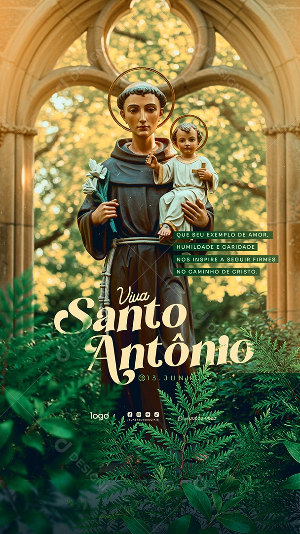 Story Dia de Santo Antônio 13 de Junho Social Media PSD Editável