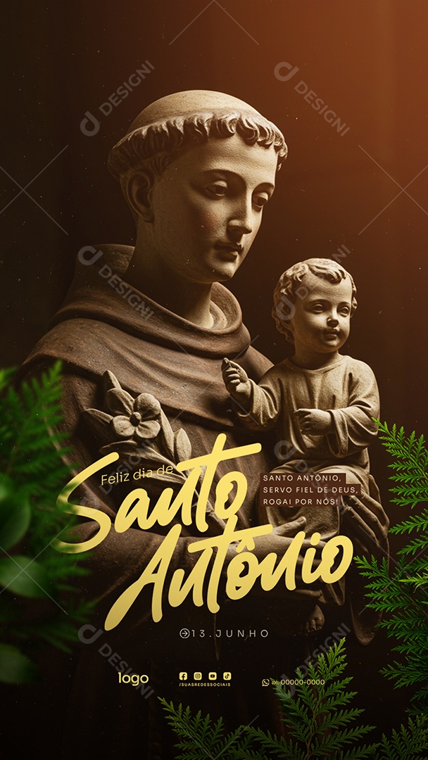 Story Dia de Santo Antônio 13 de Junho Social Media PSD Editável