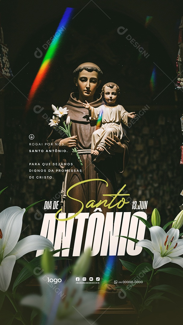 Story Dia de Santo Antônio 13 de Junho Social Media PSD Editável