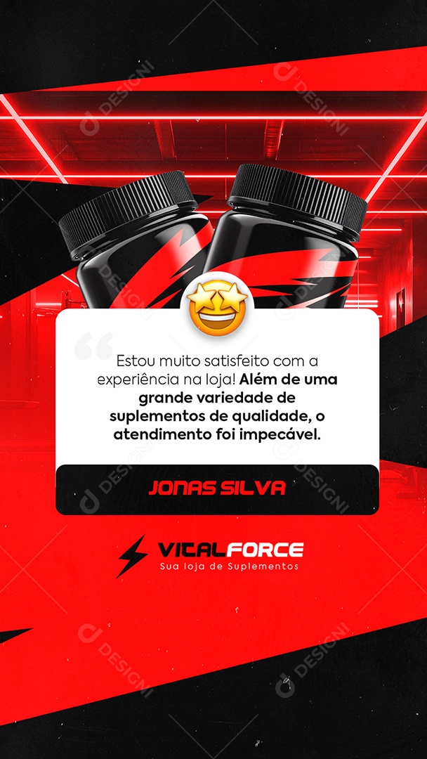 Story Loja de Suplementos Feedback Social Media PSD Editável