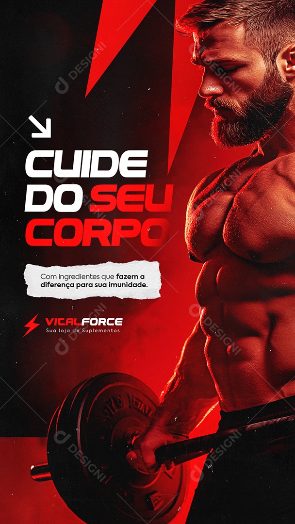 Story Loja de Suplementos Cuide do Seu Corpo Social Media PSD Editável