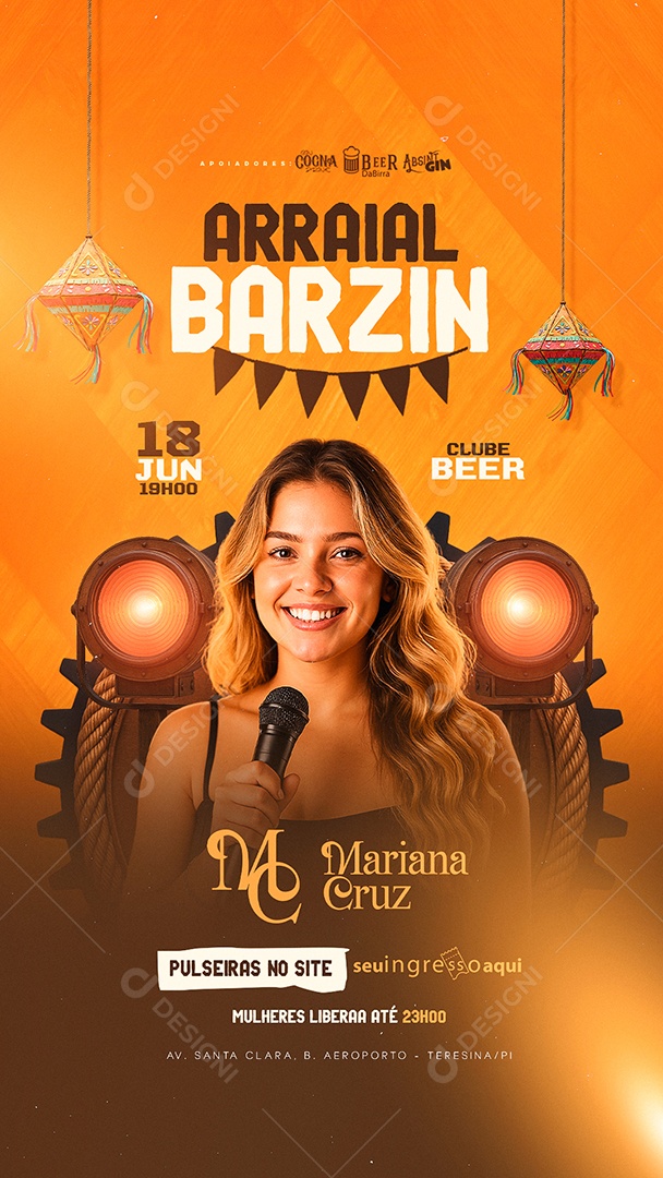 Story Flyer São João Arraial Barzin Social Media PSD Editável