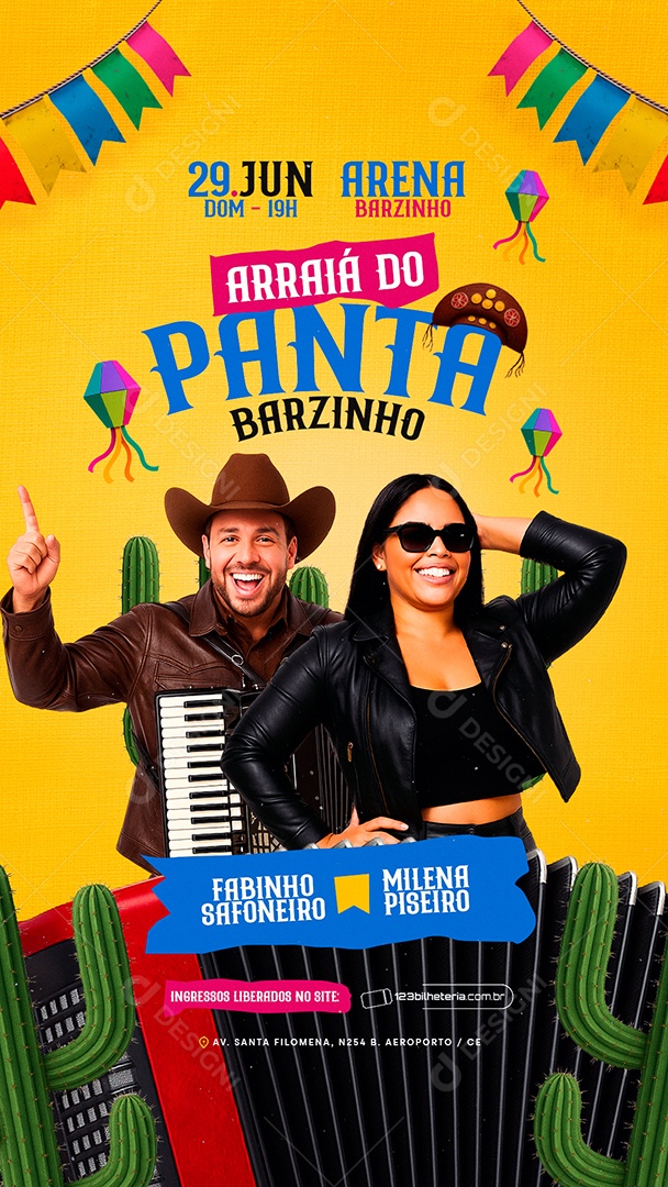 Story Flyer Arraiá do Panta Barzinho Social Media PSD Editável