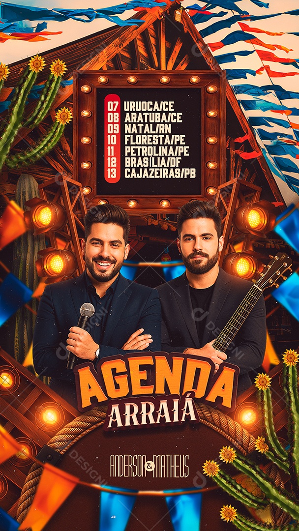 Story Flyer São João Agenda Arraiá Social Media PSD Editável