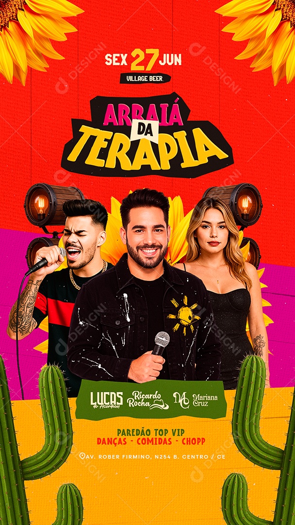 Story Flyer Arraiá da Terapia Social Media PSD Editável