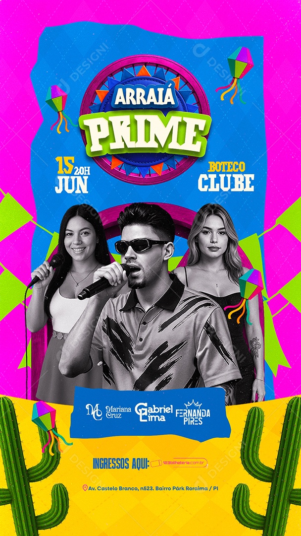 Story Flyer Arraiá Prime Social Media PSD Editável