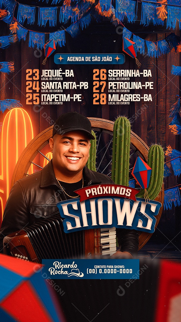 Story Flyer Agenda De São João Próximos Shows Social Media PSD Editável