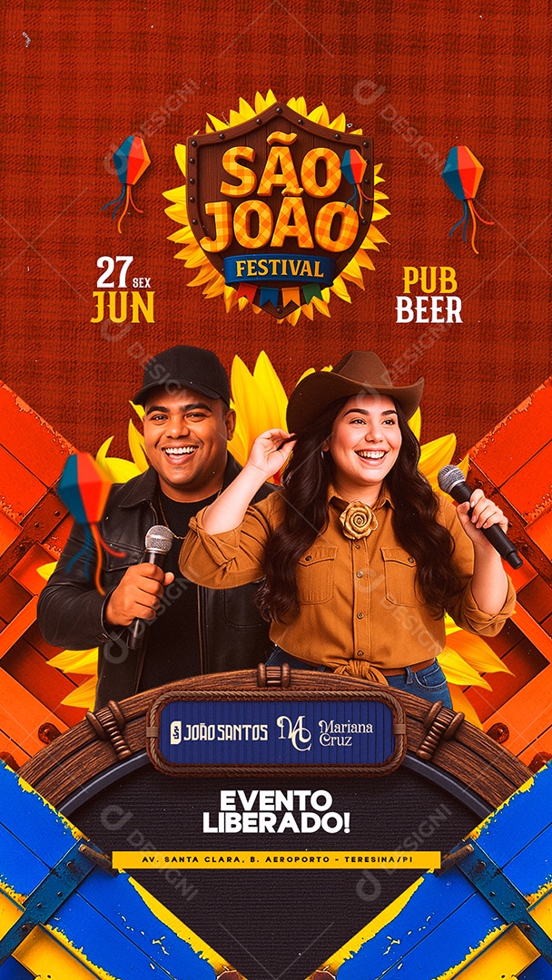 Story Flyer São João Festival Social Media PSD Editável