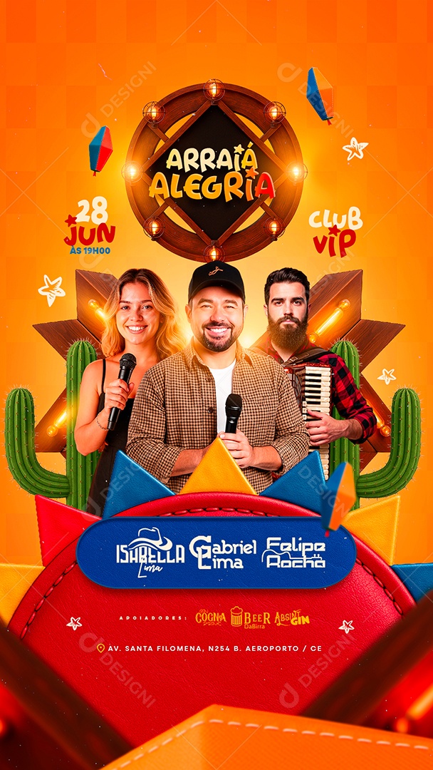 Story Flyer Arraiá Alegria Social Media PSD Editável