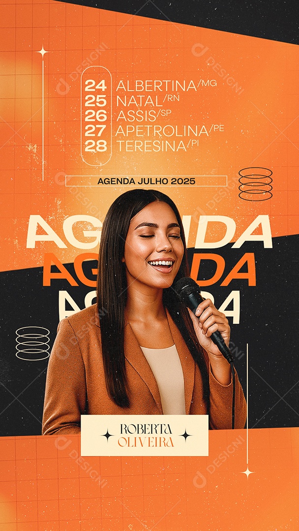 Story Flyer Gospel Agenda Julho Social Media PSD Editável