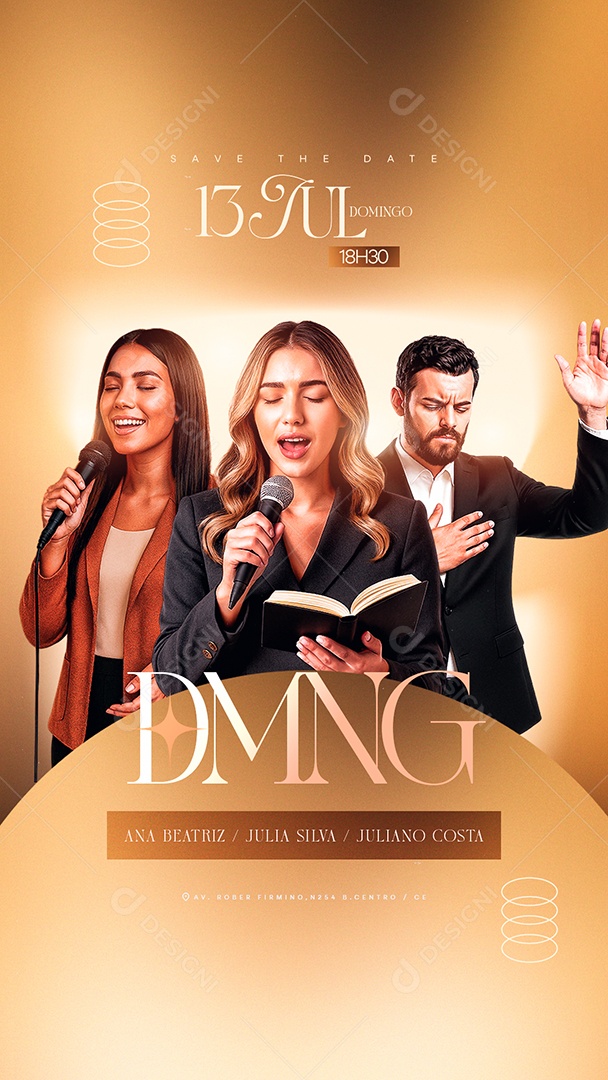 Story Gospel Domingo Save The Date Social Media PSD Editável