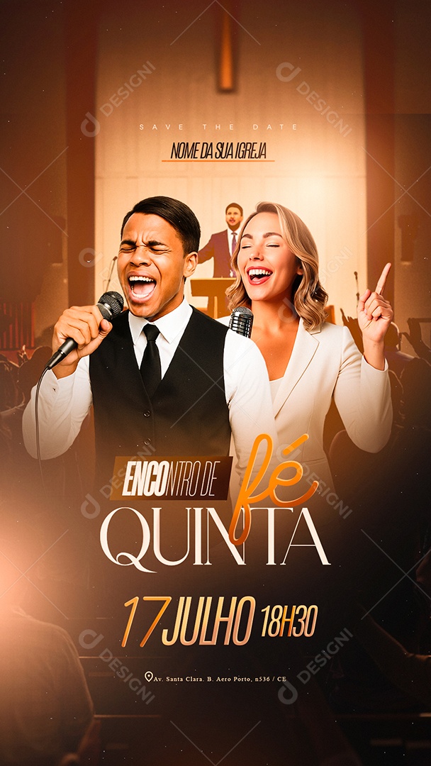 Story Gospel Encontro De Fé Quinta Social Media PSD Editável