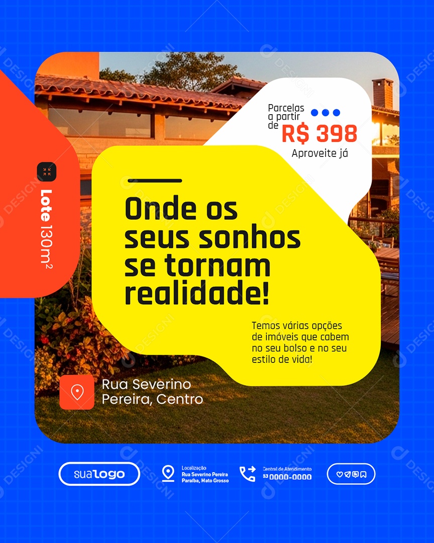 Imobiliária Onde os Seus Sonhos Se Tornam Realidade Social Media PSD Editável