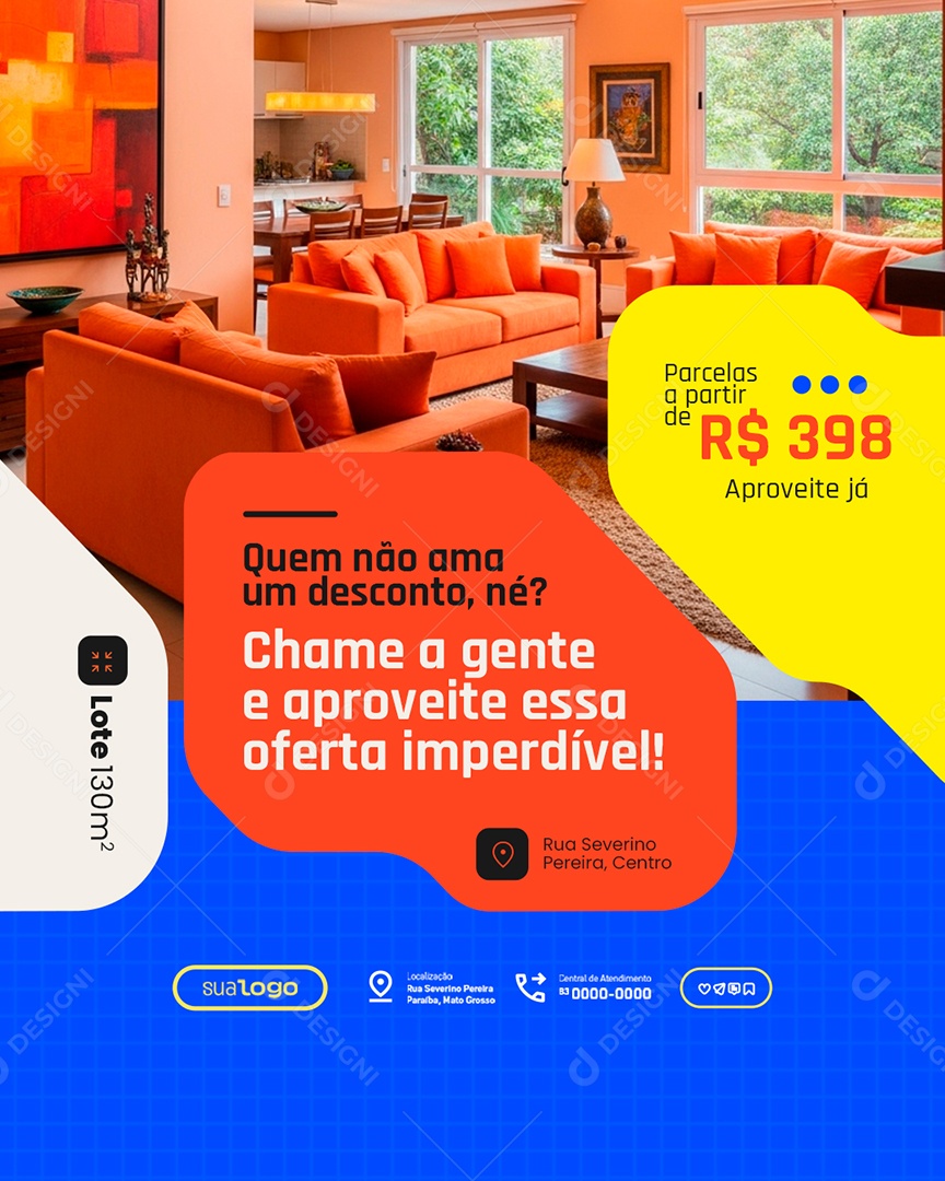 Imobiliária Quem Não Ama Um Desconto Né Social Media PSD Editável