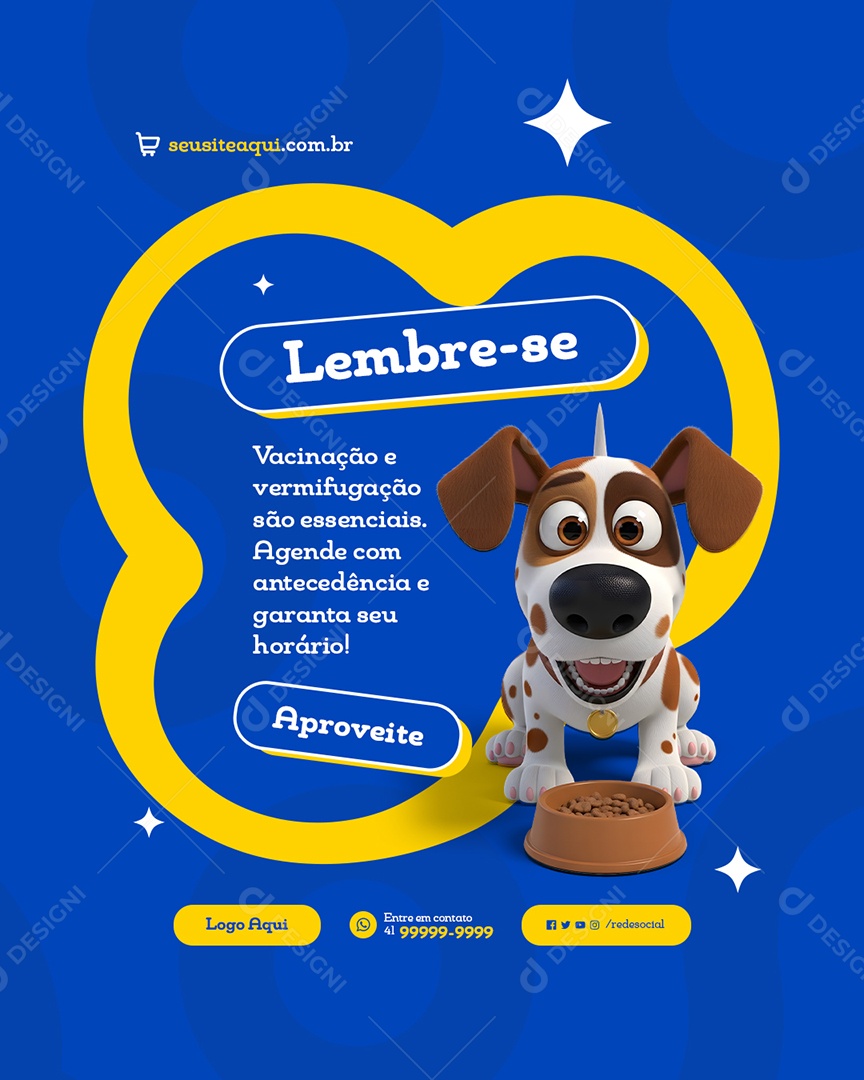Pet Shop Aproveite Vacinação Social Media PSD Editável