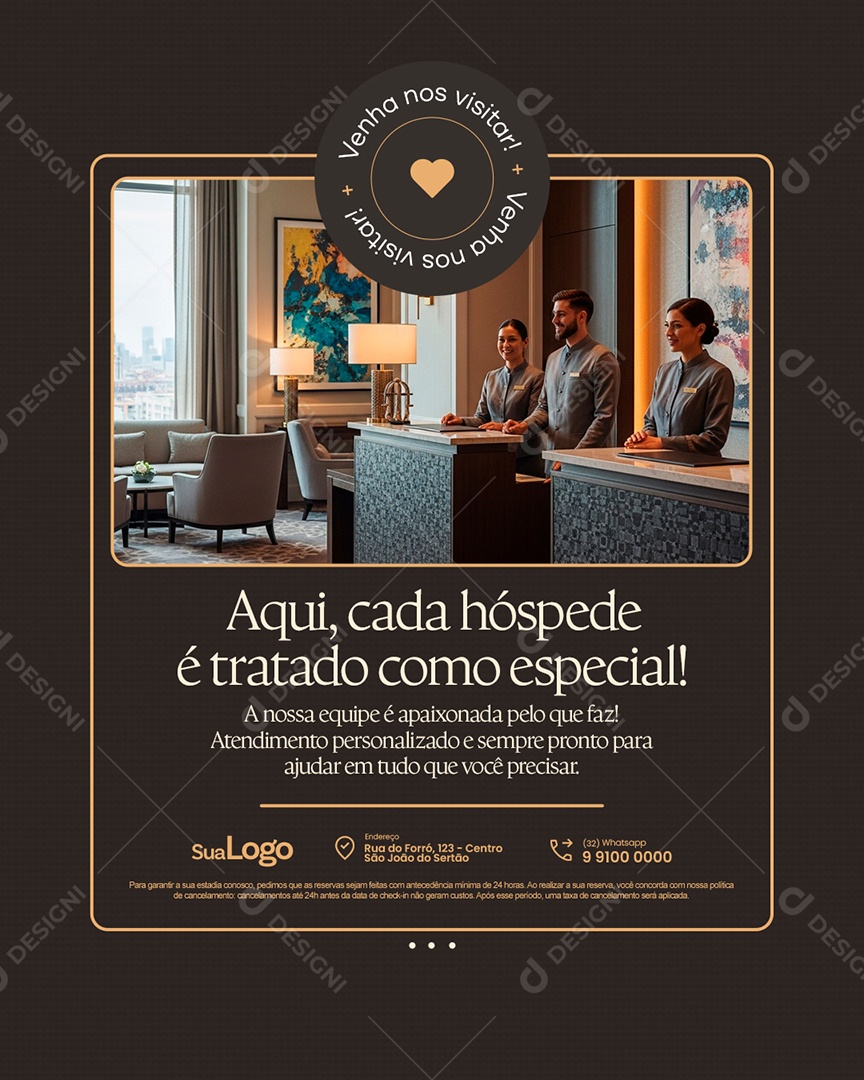 Hotel Aqui Cada Hóspede é Tratado Como Especial Social Media PSD Editável