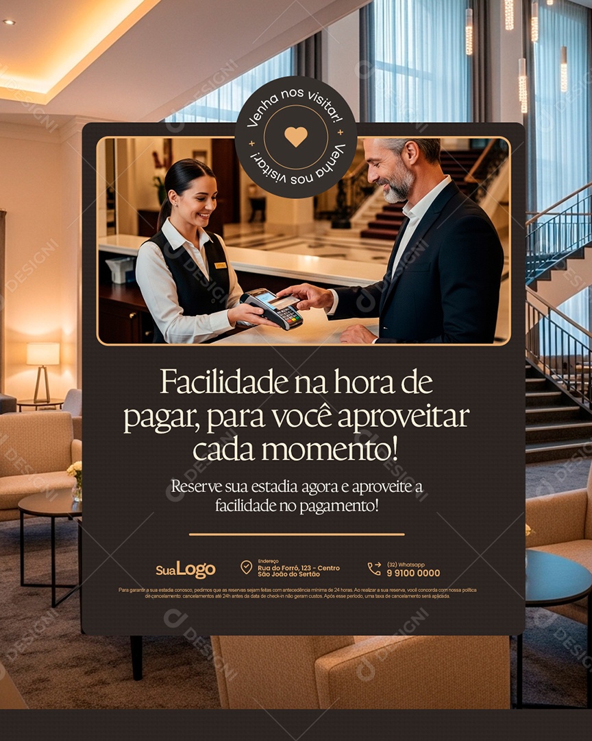 Hotel Venha Nos Visitar Social Media PSD Editável
