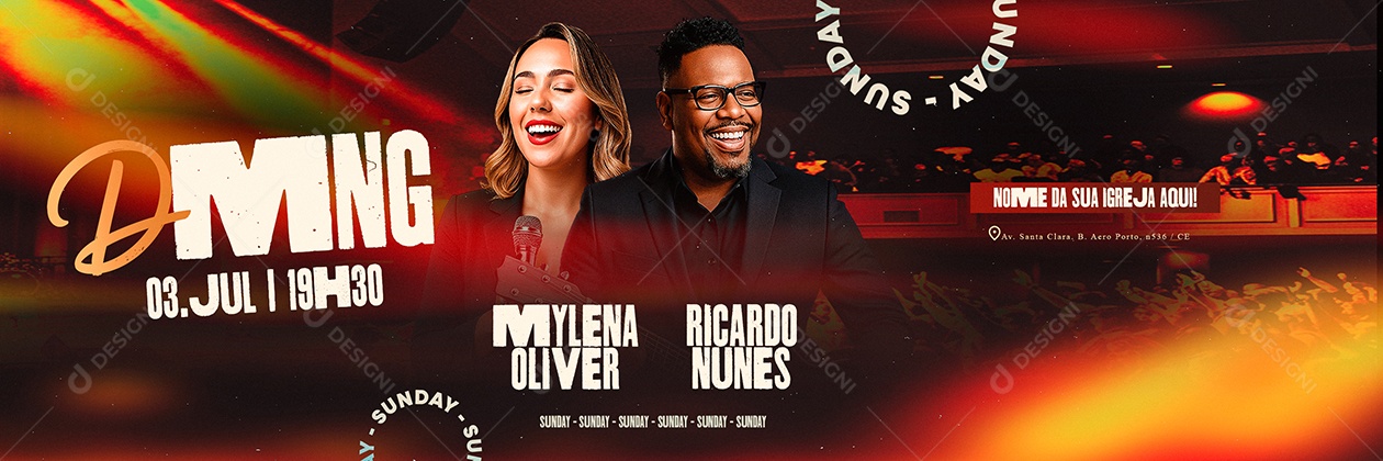 Carrossel Gospel Domingo Igreja Social Media PSD Editável