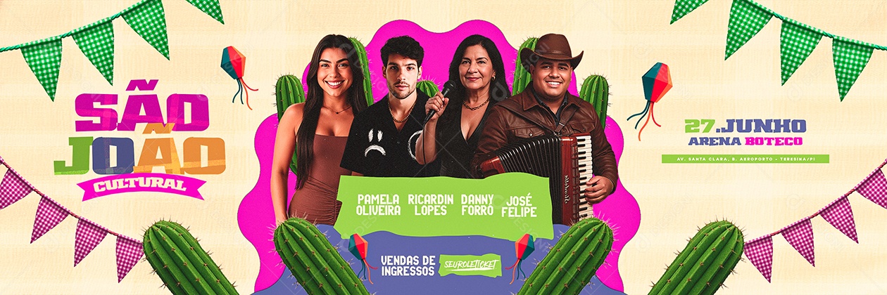 Carrossel Flyer São João Cultural Social Media PSD Editável