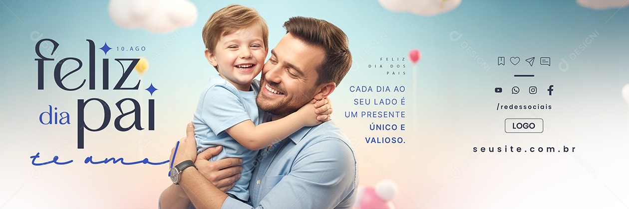 Carrossel Feliz Dia Dos Pais 10 de Agosto Social Media PSD Editável