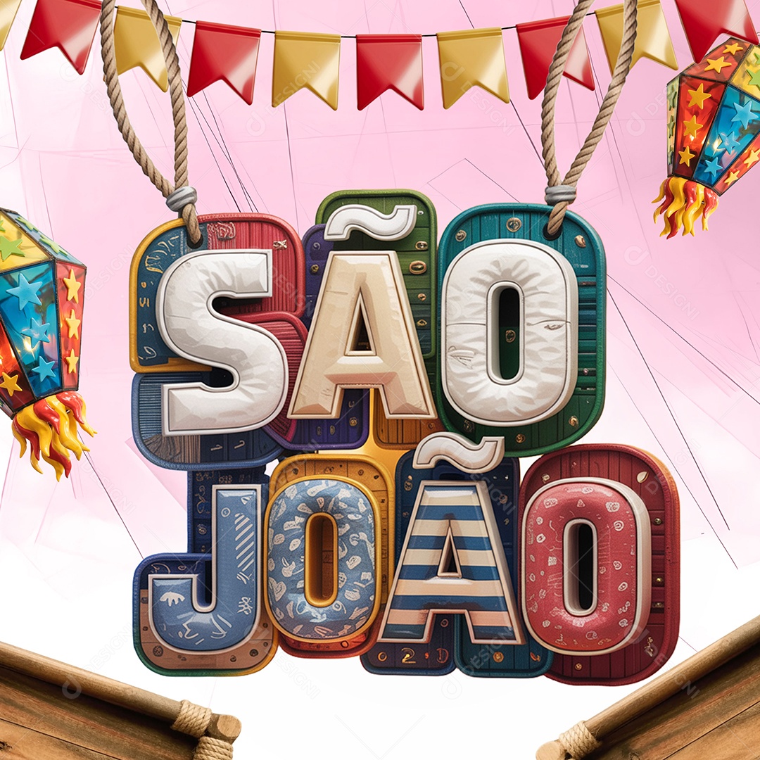 Selo 3D São João Para Composição PSD