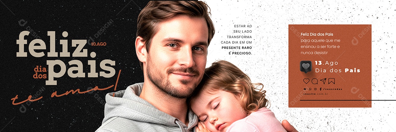 Carrossel Feliz Dia Dos Pais 10 de Agosto Social Media PSD Editável